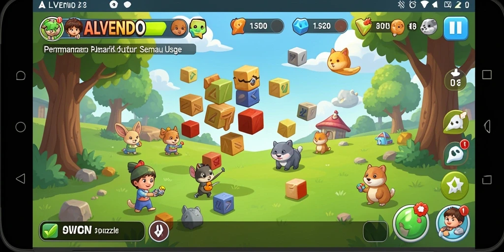 Tangkapan layar gameplay ALVENDO yang menarik dan penuh tantangan.
