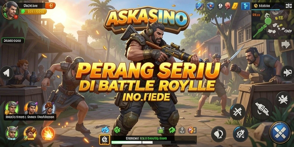 Gameplay seru di ASKASINO Battle Royale dengan pertempuran intens.