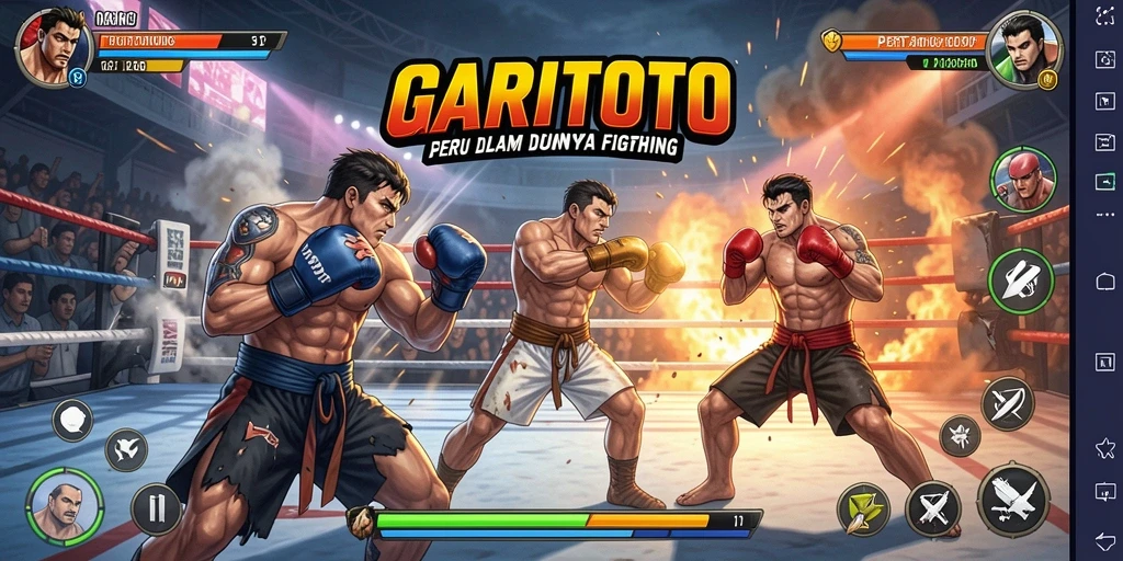 Tangkapan layar dari gameplay Fighting yang mendebarkan di GARITOTO.