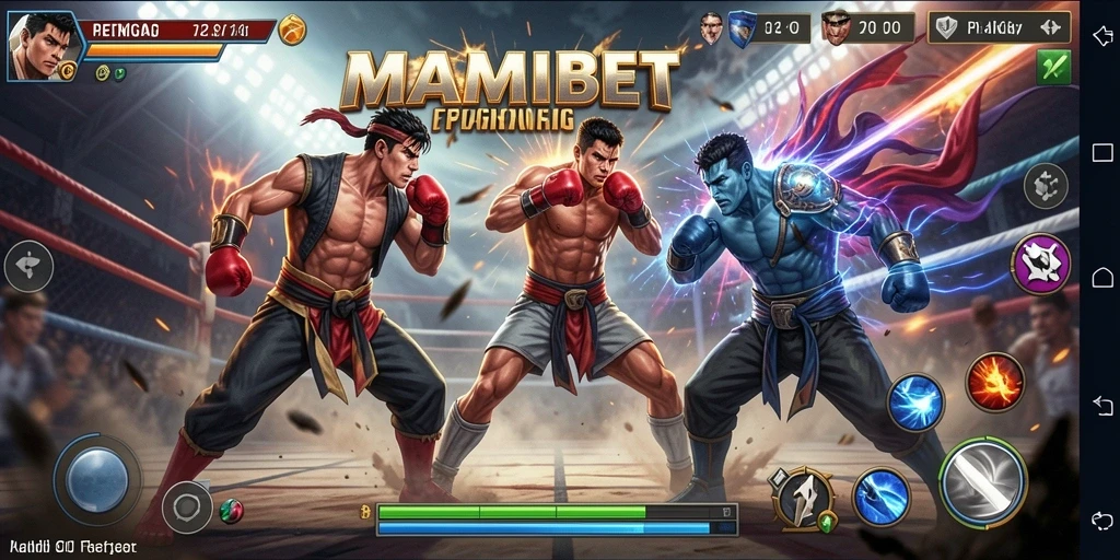 Tampilan gameplay MAMIBET yang mendebarkan di arena pertarungan.
