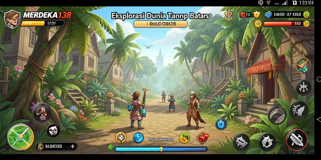 Tampilan gameplay terbuka dalam dunia luas MERDEKA138.