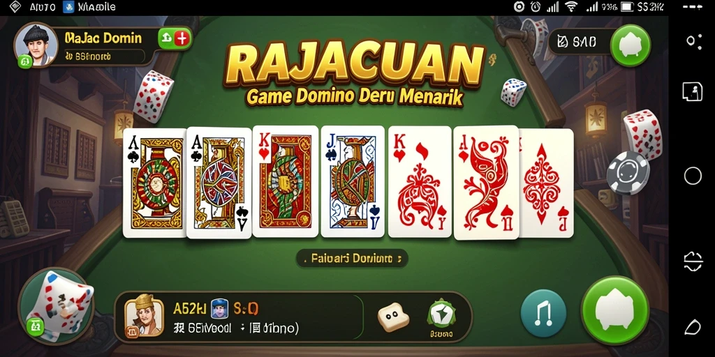Tampilan gameplay seru dalam RAJACUAN, permainan Domino yang mengasyikkan.