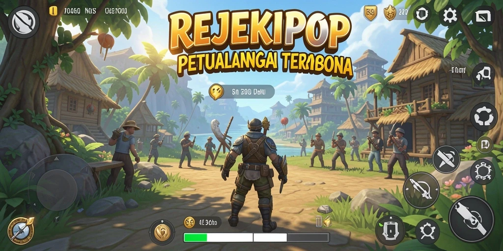 Tampilan gameplay REJEKIPOP yang menakjubkan dan penuh petualangan.