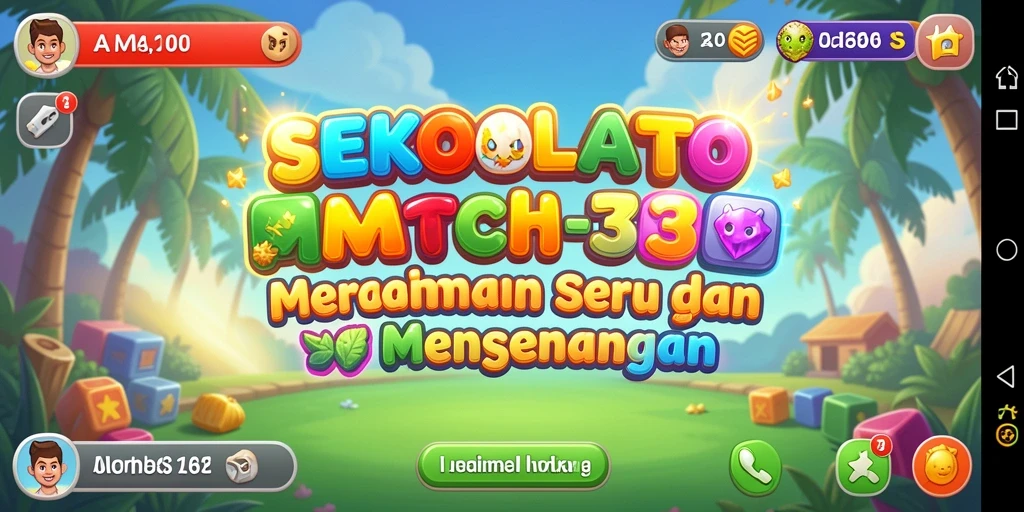 Tampilan gameplay <strong>SEKOLAHTOTO</strong> dengan simbol berwarna-warni yang menarik.