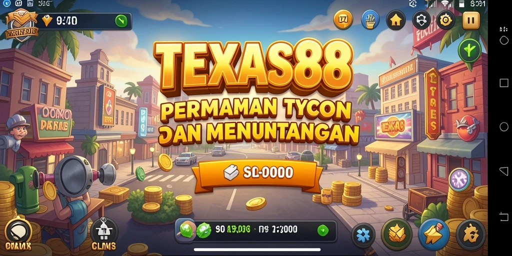 Tampilan gameplay TEXAS88 dengan strategi bisnis yang menarik.