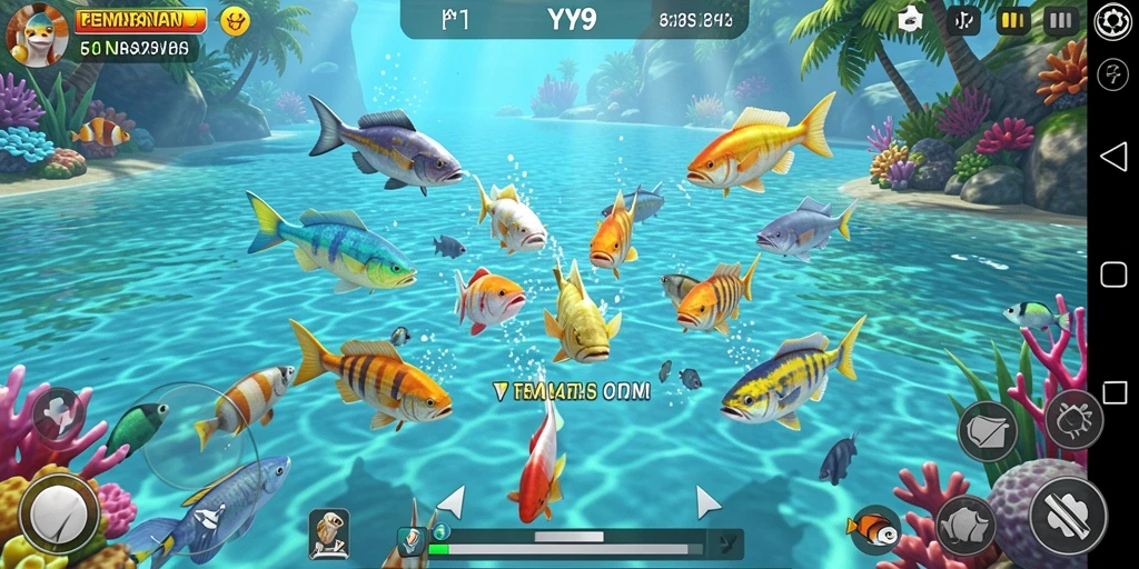 Tangkapan layar Y89 menampilkan aksi menembak ikan yang mendebarkan.
