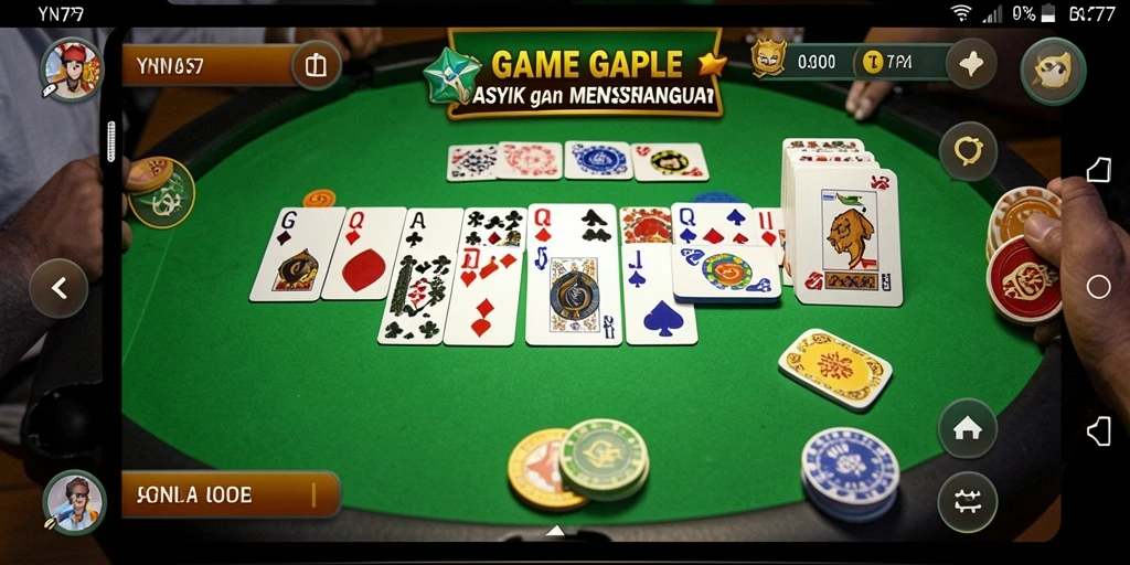 Screenshot gameplay YN777 yang menampilkan suasana permainan Gaple.